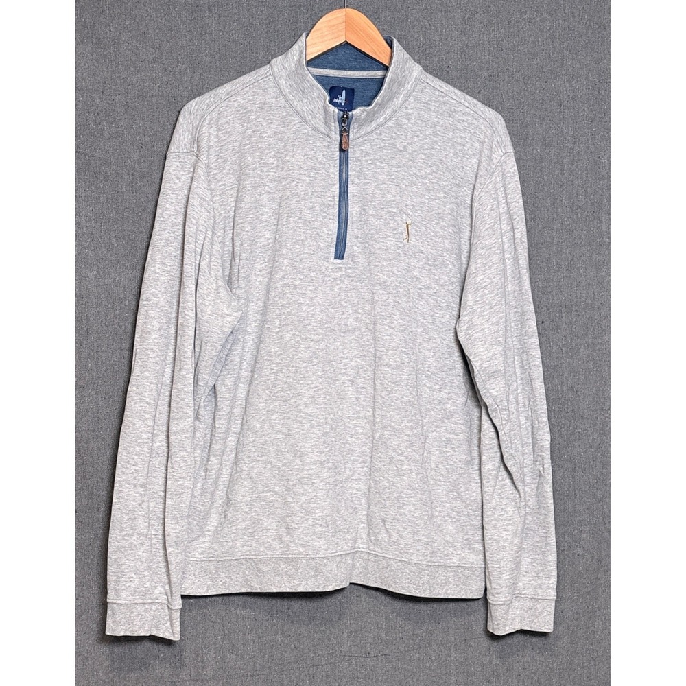 Johnnie-O Sully Quarter Zip Golf Pullover Mens XL Light Gray Heather
